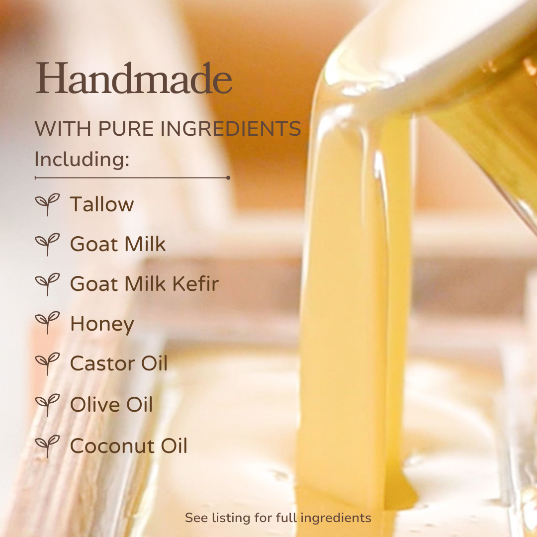 Milk + Honey Fragrance Free Handmade Tallow and Goat Milk Soap Bar - The Peony Haus