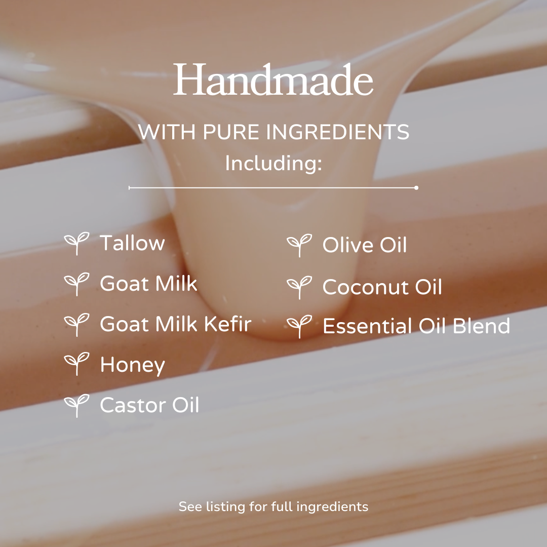 Pink Salt + Grapefruit Cleansing Bar Handmade Tallow and Goat Milk Soap Bar - The Peony Haus