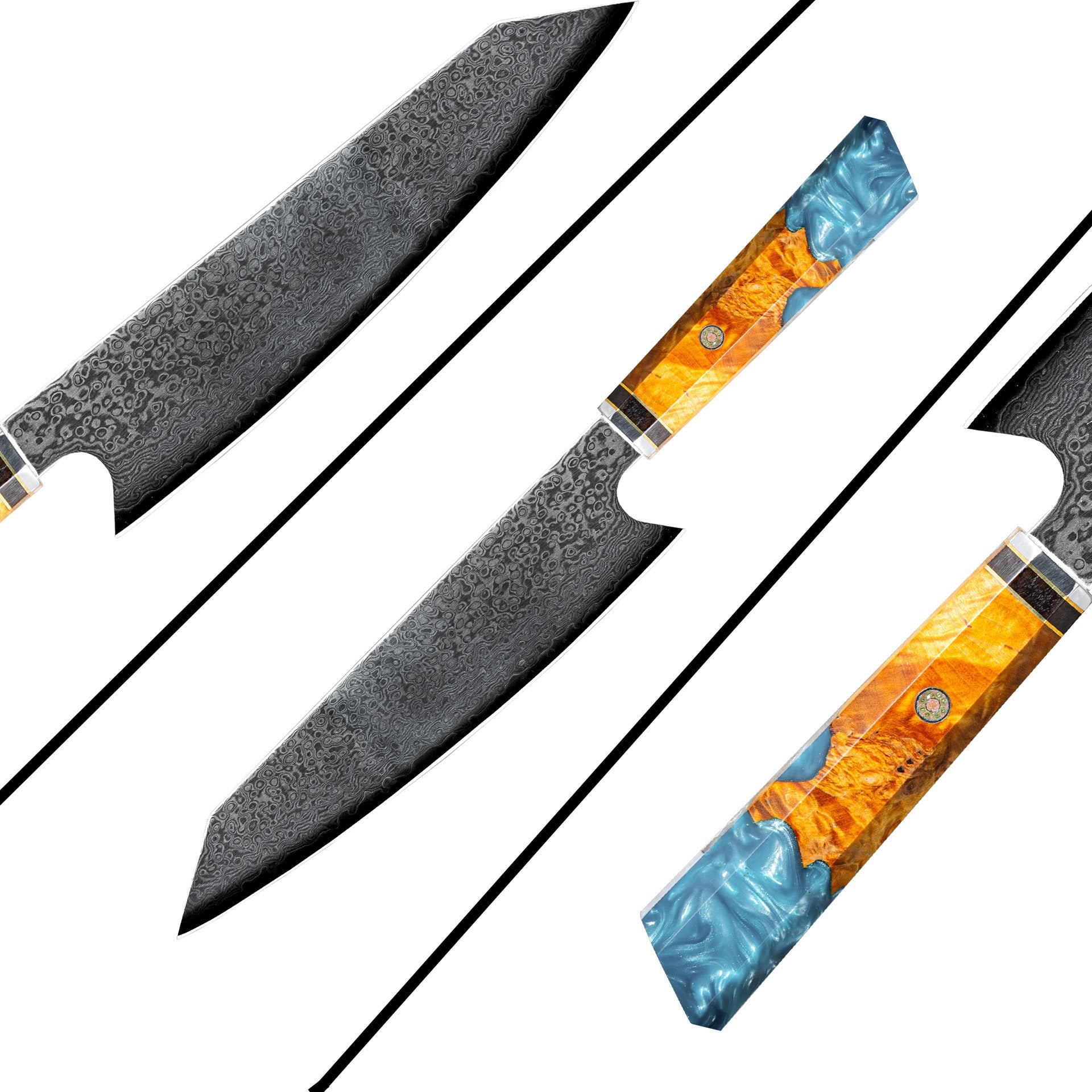 Damascus Steel Chef's Knife Chef's Knife - The Peony Haus