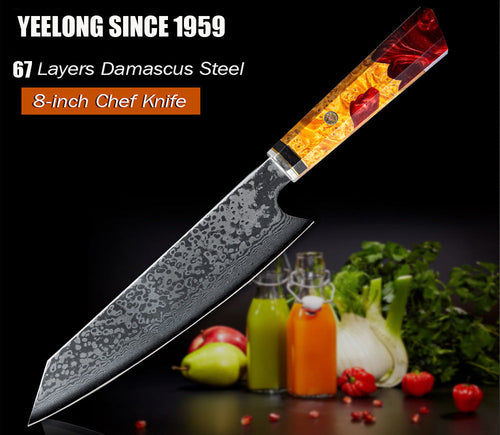 Damascus Steel Chef's Knife Chef's Knife - The Peony Haus