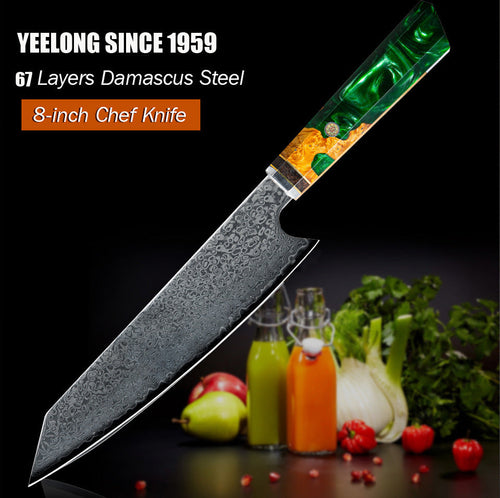 Damascus Steel Chef's Knife Chef's Knife - The Peony Haus