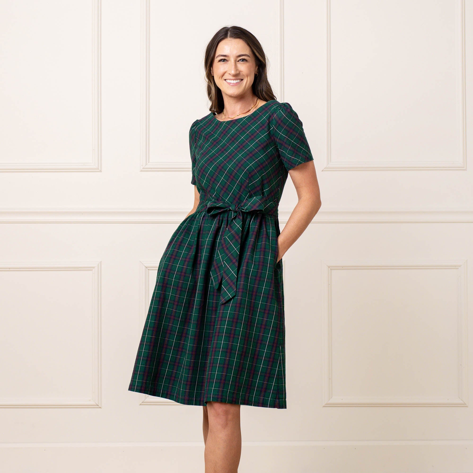Organic Short Sleeve Holiday Dress - 97% Cotton