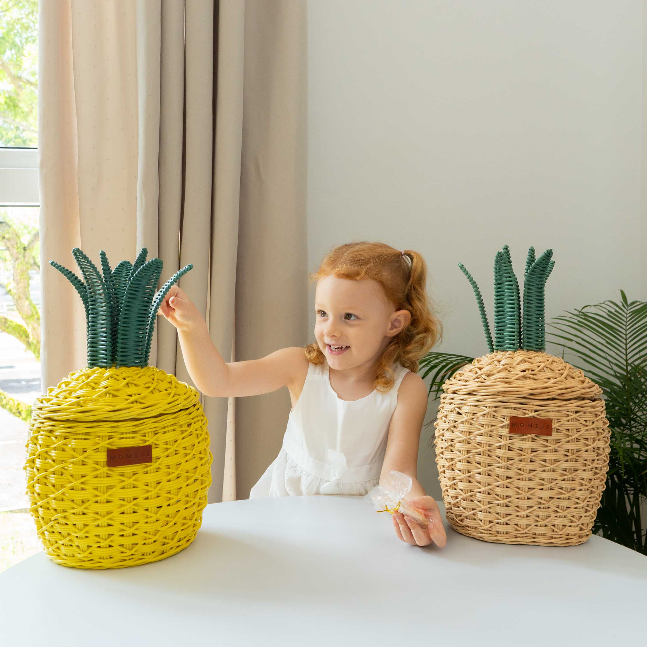 Pineapple Storage Basket Small - Natural - The Peony Haus