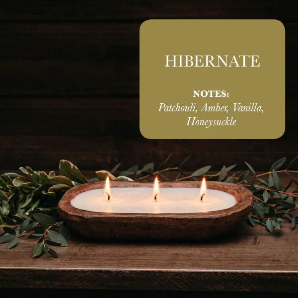 3-Wick Dough Bowl Soy Candle - Hibernate - The Peony Haus