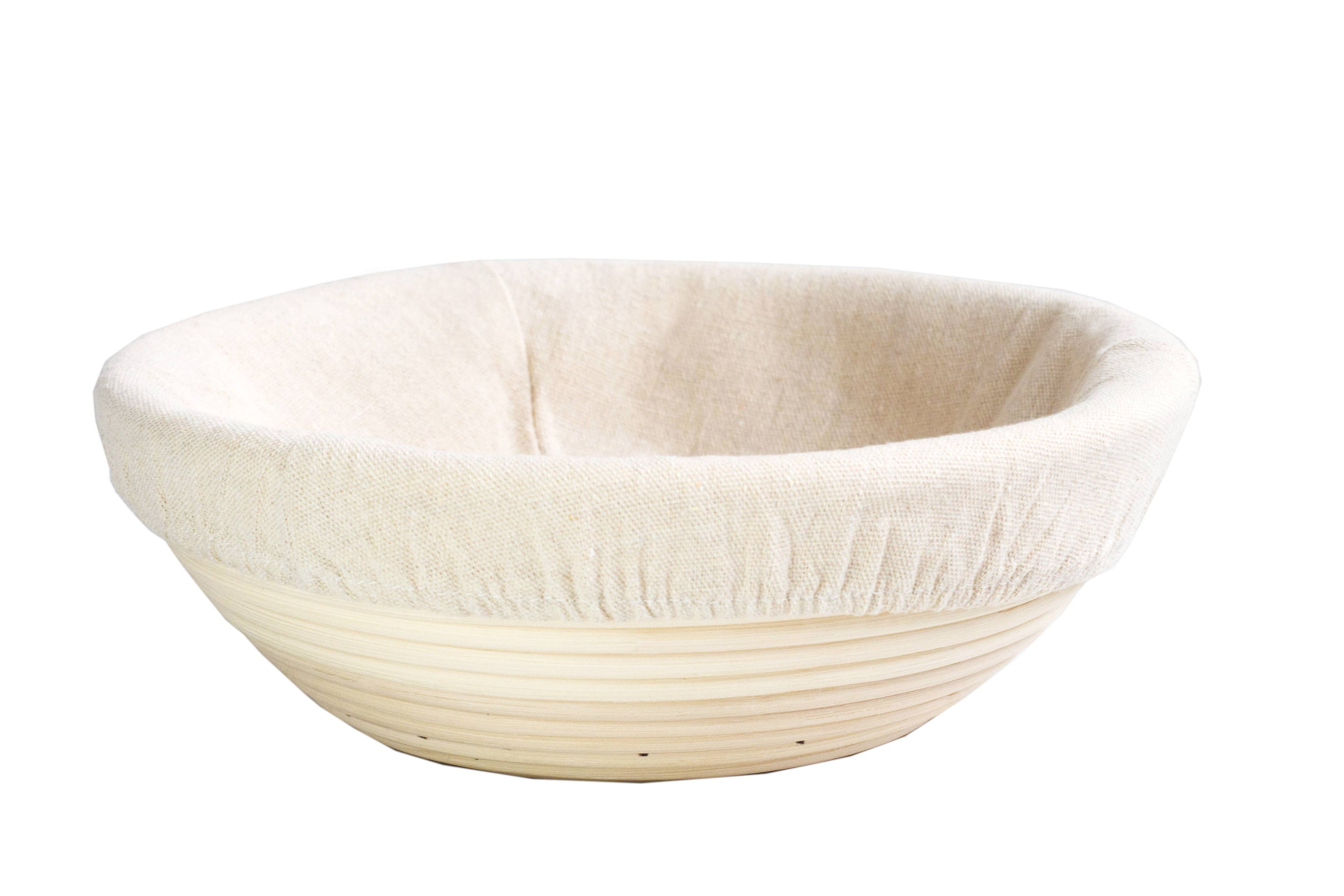 10"  Round Bread Proofing Basket Rattan bowl w/liner - The Peony Haus