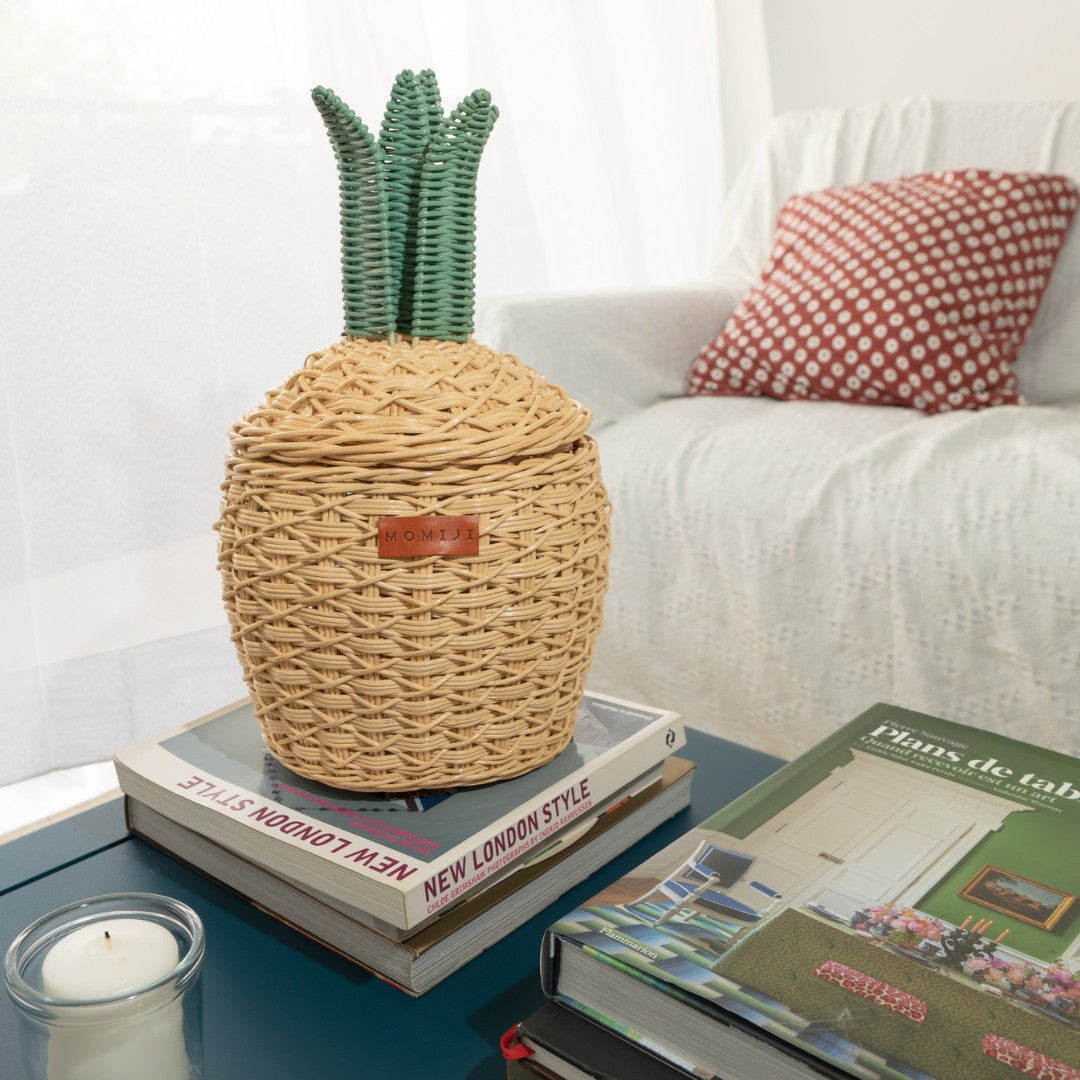 Pineapple Storage Basket Small - Natural - The Peony Haus