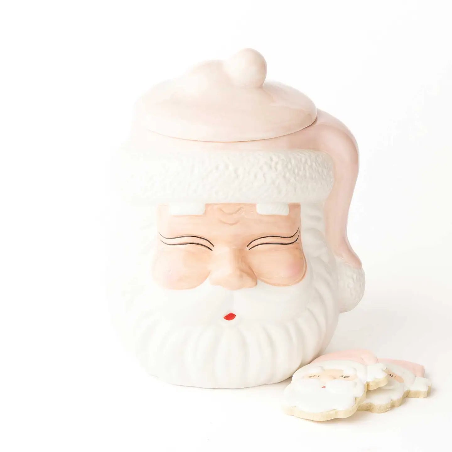 PINK SANTA COOKIE JAR