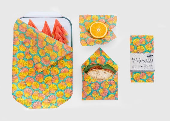Beeswax Food Wrap - Sunrise Shell Print - The Peony Haus