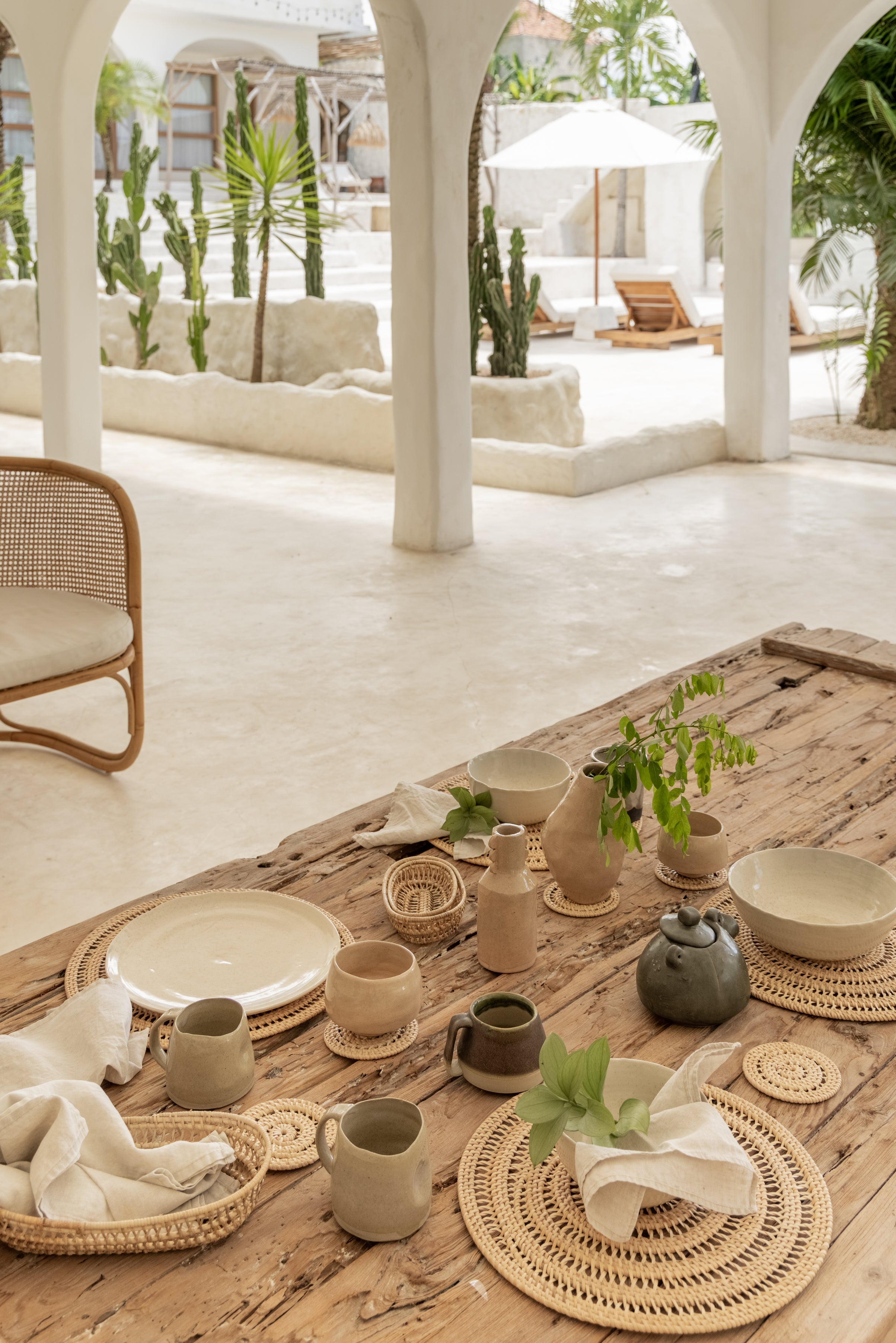 Oval Rattan Basket Set