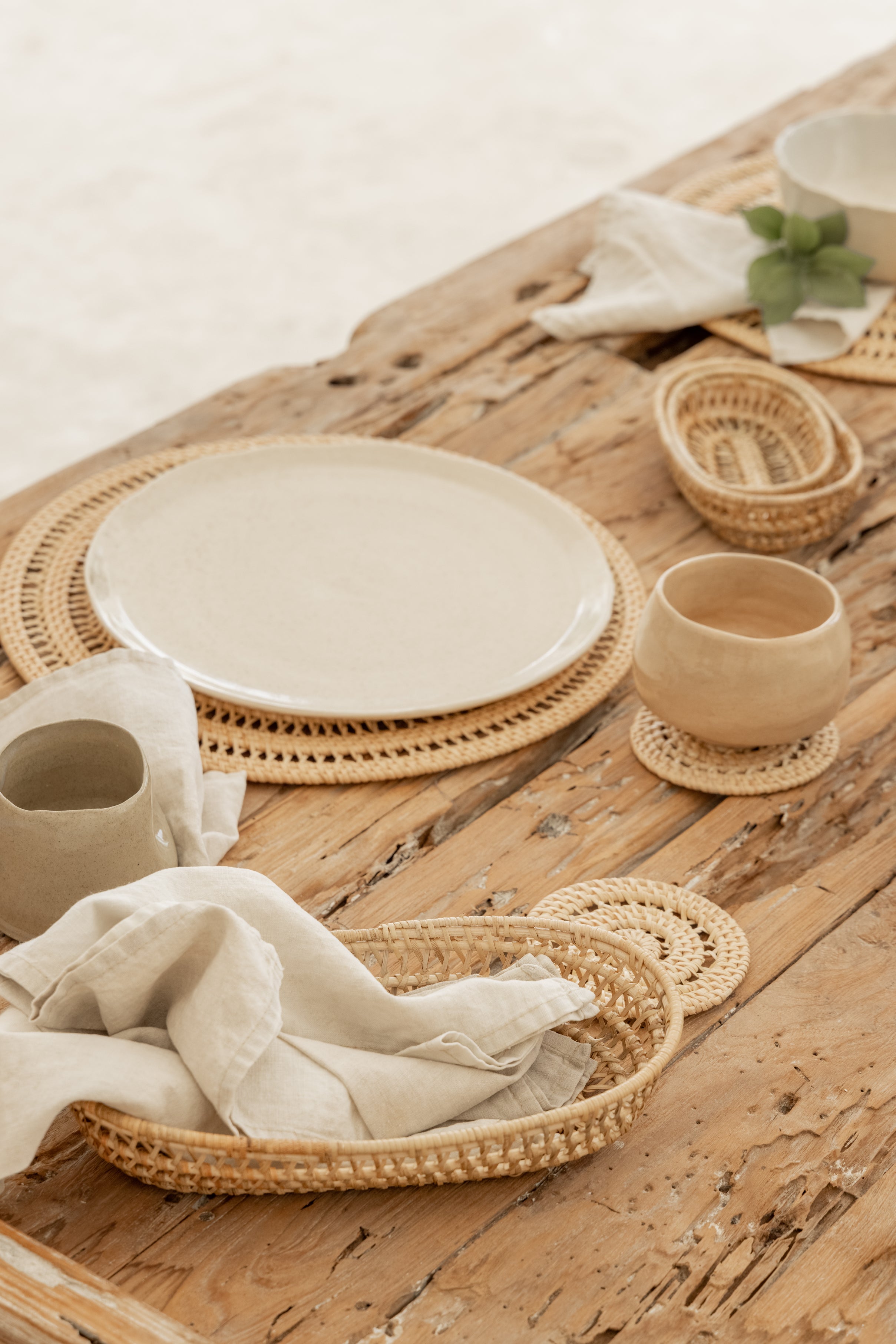 Oval Rattan Basket Set