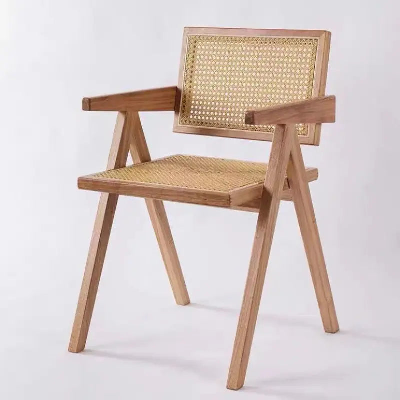 Nordic Solid Wood Rattan Chair - The Peony Haus