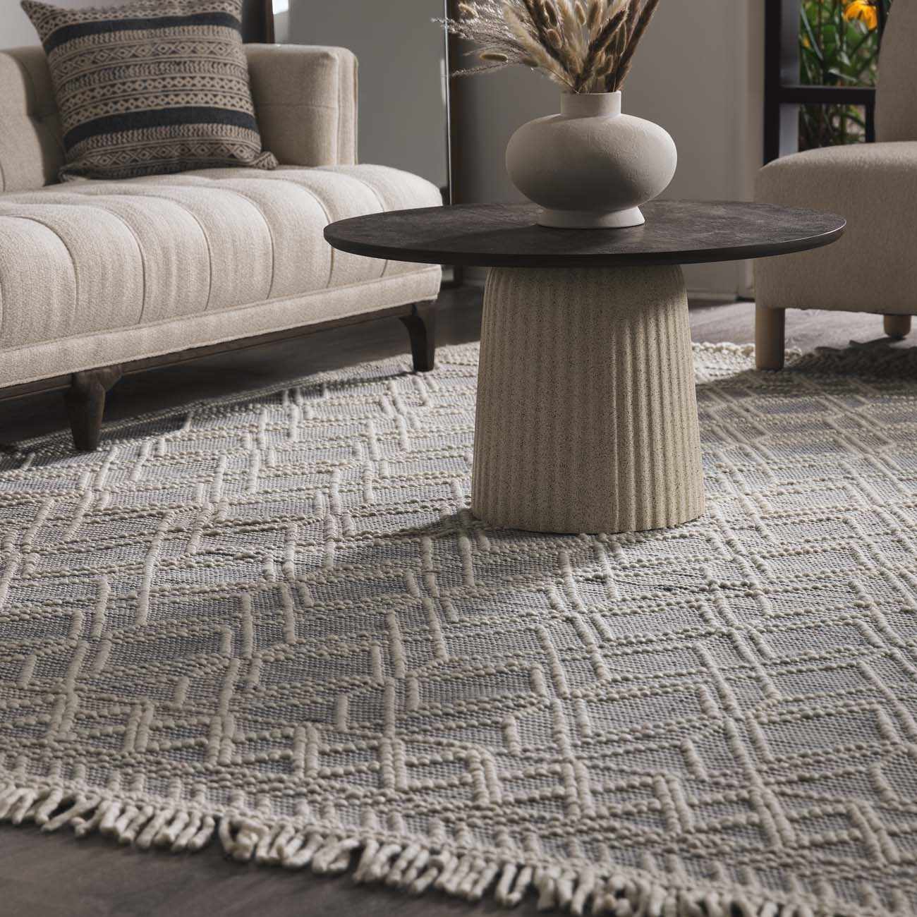 Ramsbury Denim Blue Wool Rug - The Peony Haus