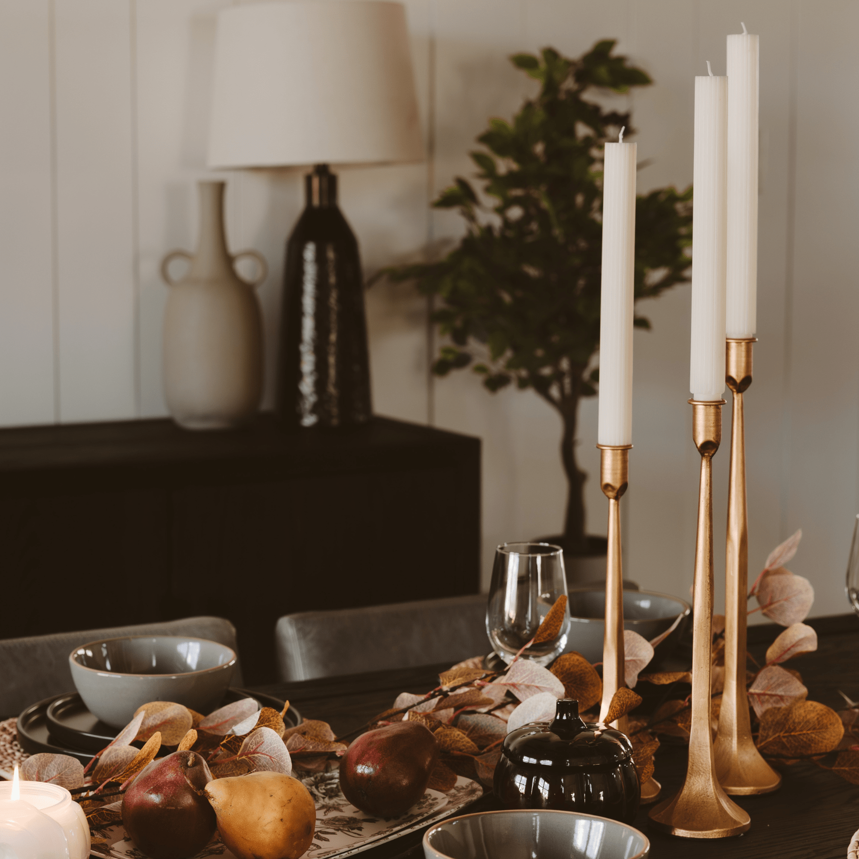 Gold Cast Iron Taper Candle Holders - The Peony Haus
