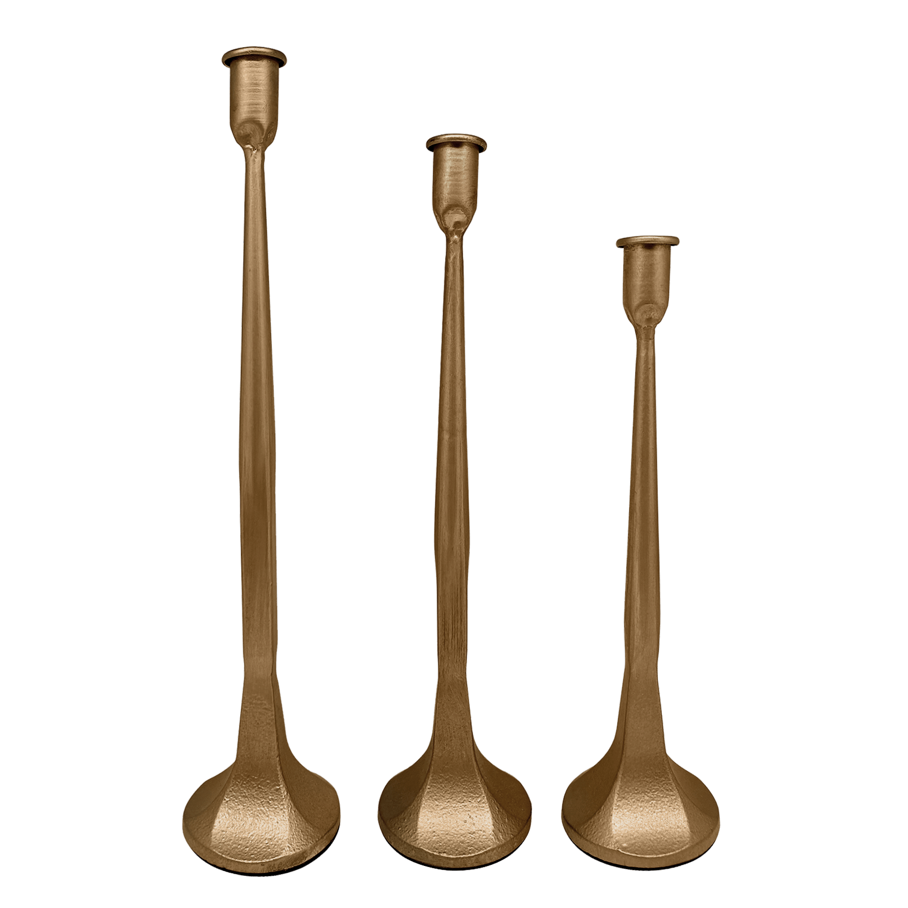 Gold Cast Iron Taper Candle Holders - The Peony Haus