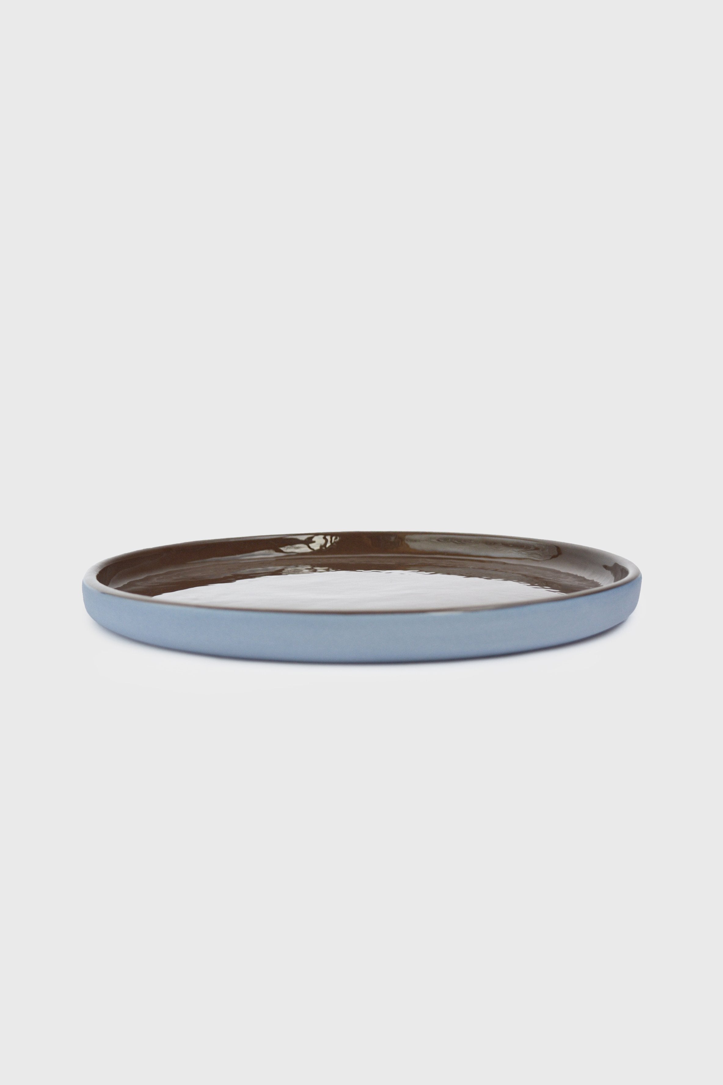 Handmade Porcelain Dinner Plates. Forget-me-not/Chocolate - The Peony Haus