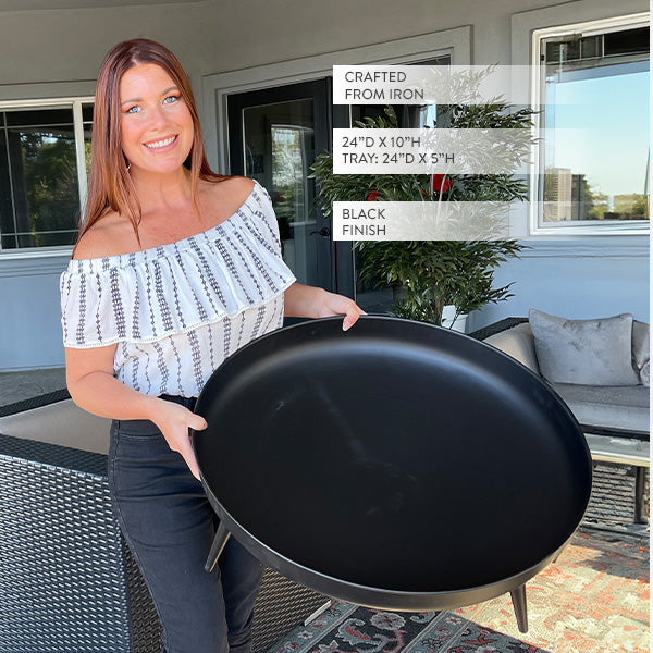 Raised Metal Fire Pit Bowl - The Peony Haus