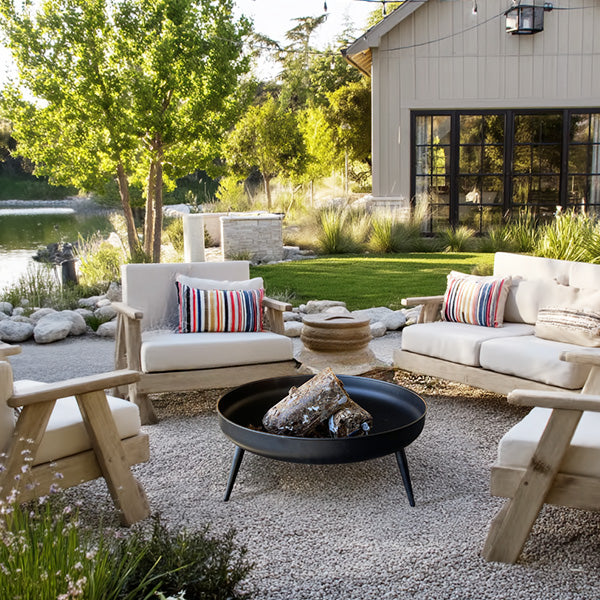 Raised Metal Fire Pit Bowl - The Peony Haus