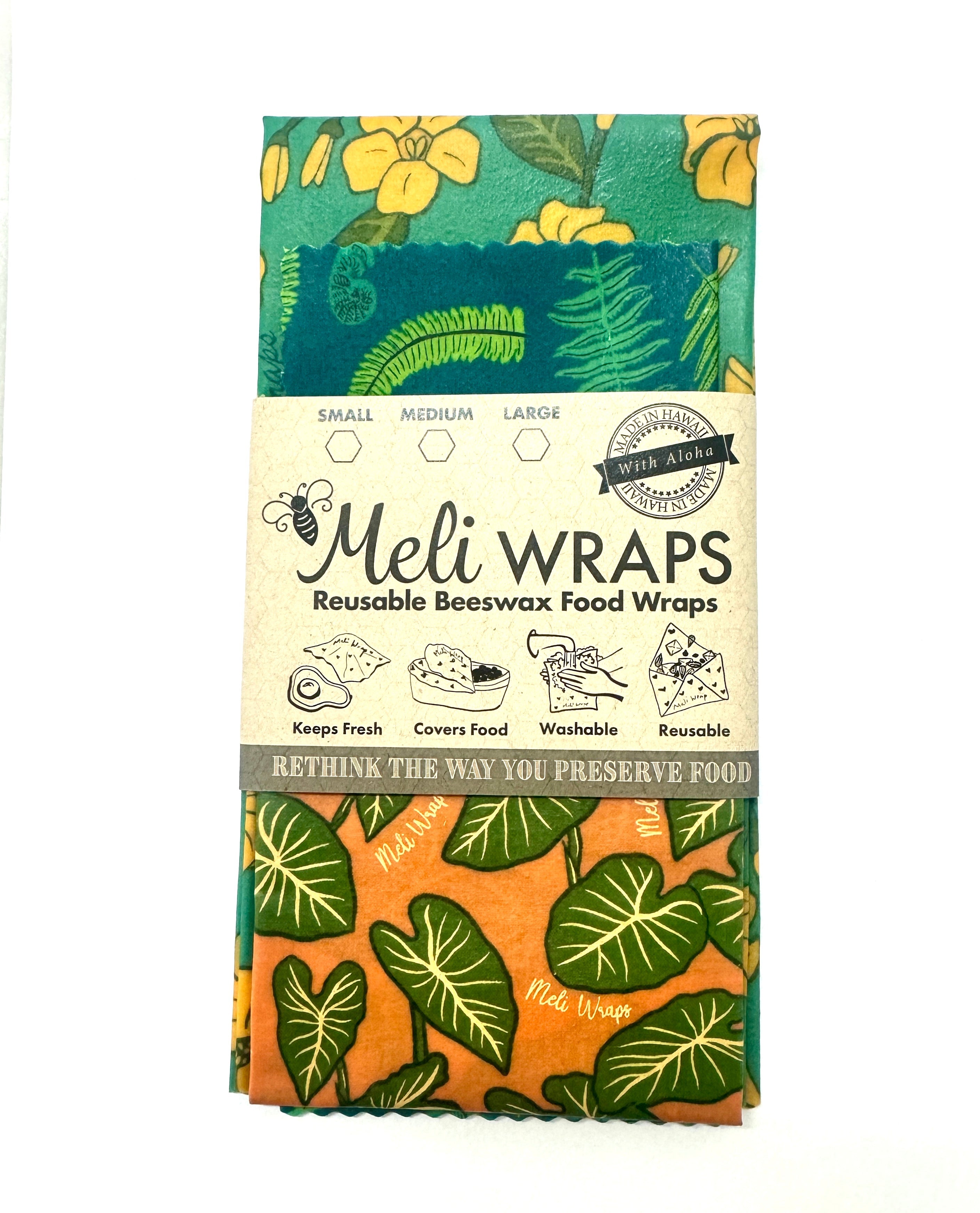 Beeswax Wrap Variety Pack - Hawaiiana Print - The Peony Haus