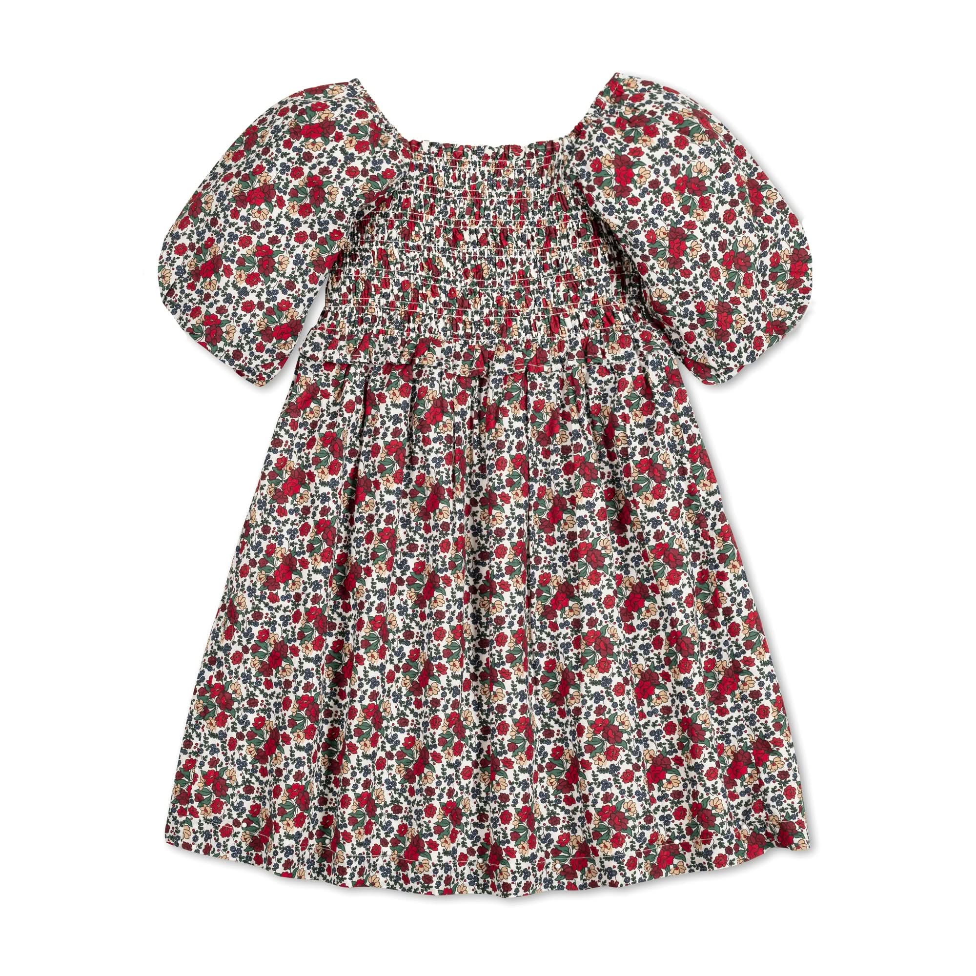 Smocked Bubble Sleeve Dress