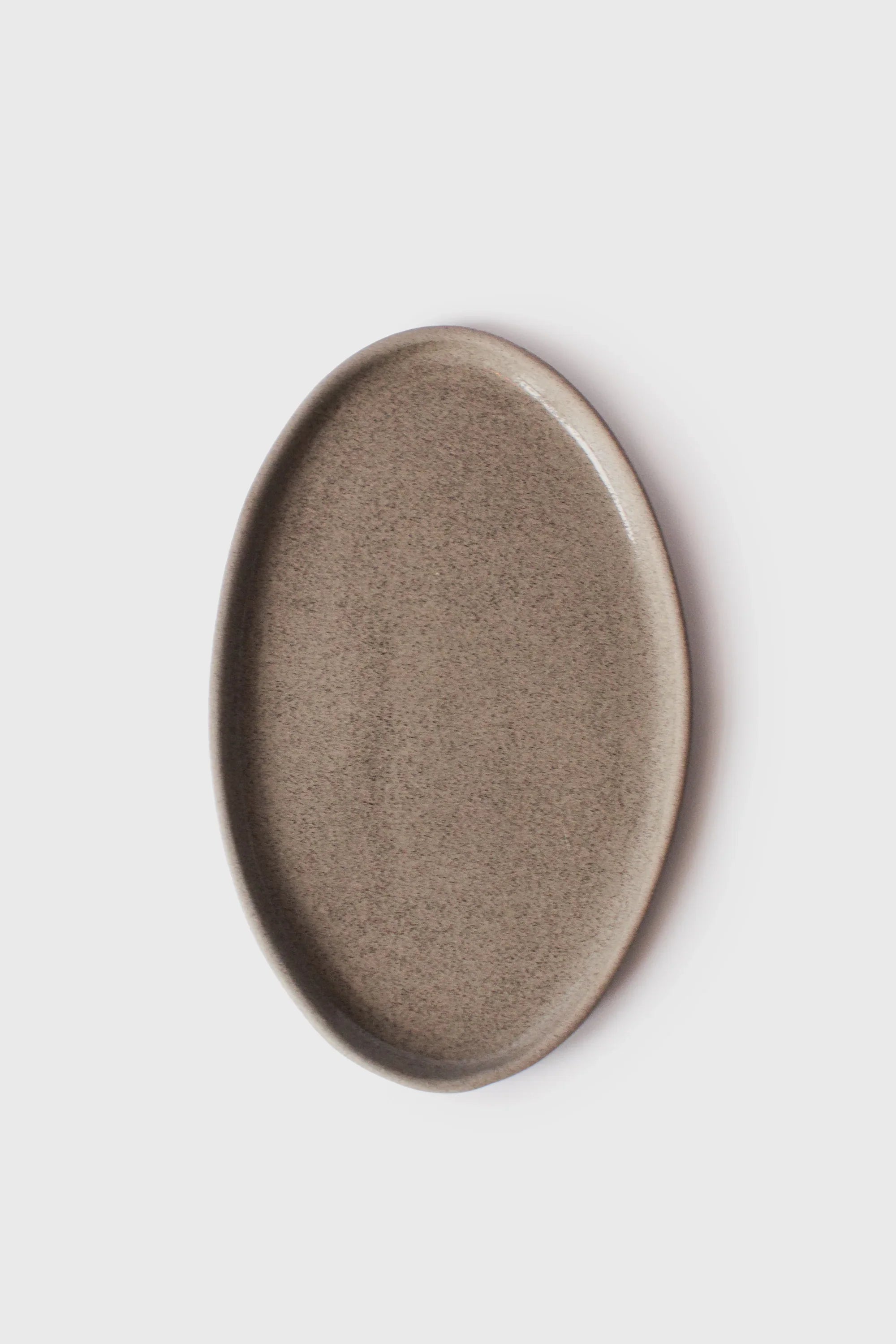 Handmade Stoneware Oval Serving Platter "Concrete" - The Peony Haus