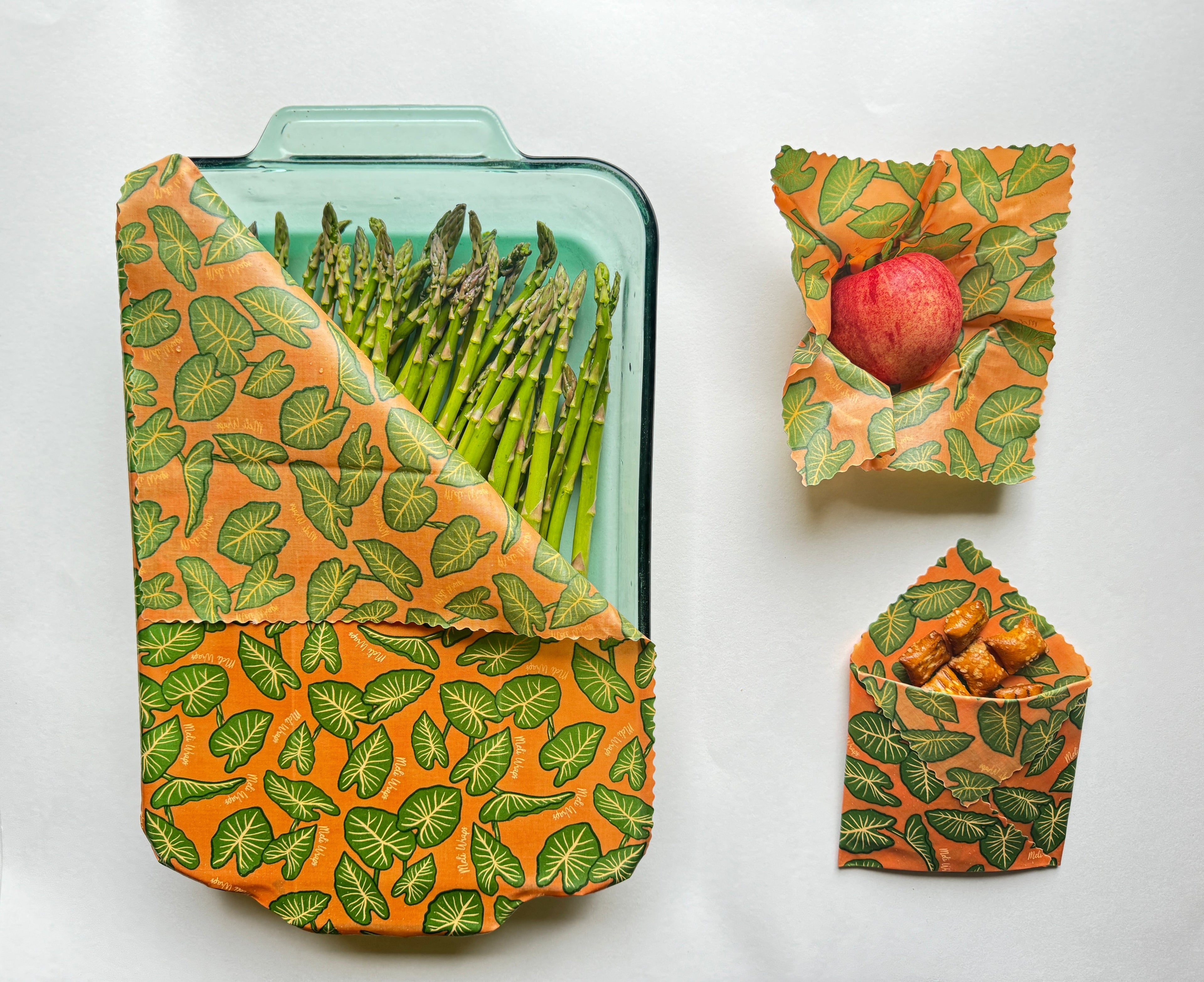 Beeswax Wrap Bulk Roll - Kalo Print - The Peony Haus