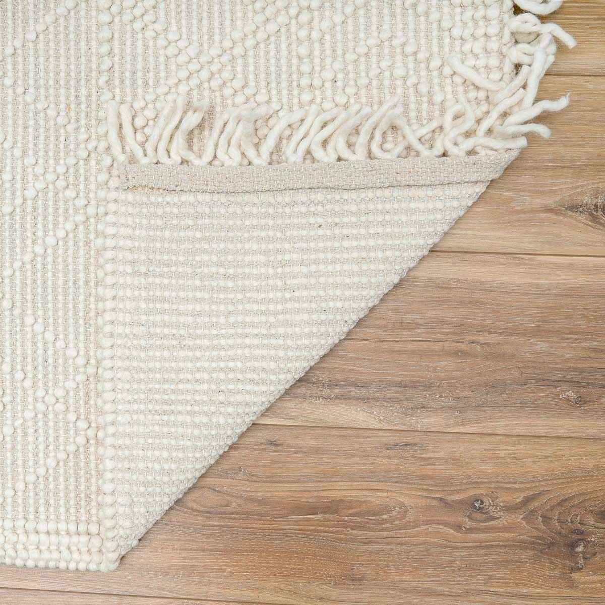 Ramsbury Beige Trellis Wool Rug - The Peony Haus