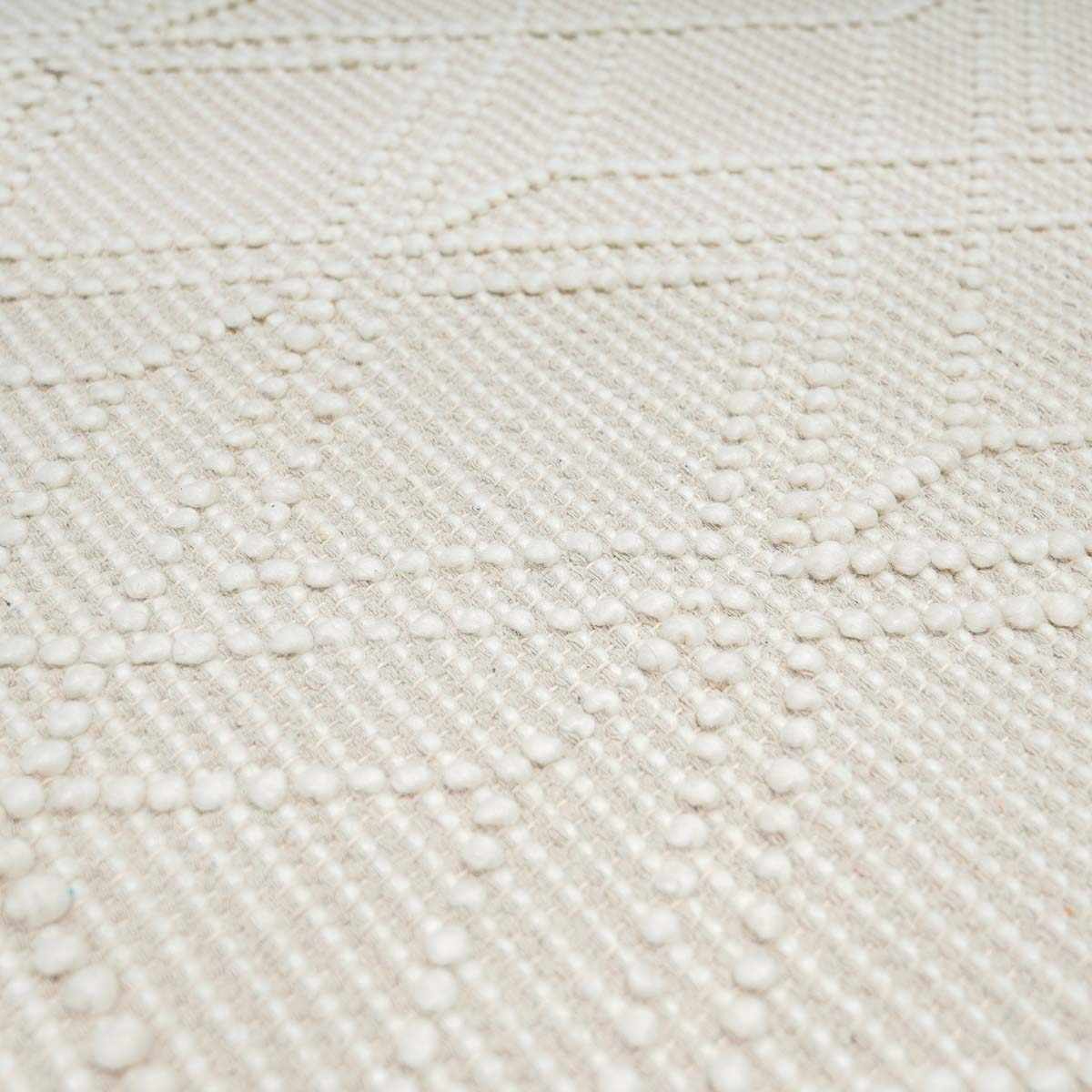 Ramsbury Beige Trellis Wool Rug - The Peony Haus