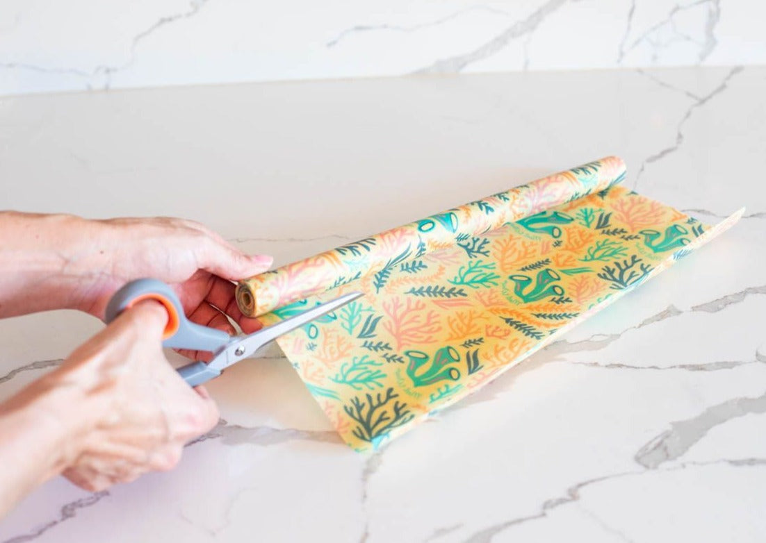 Meli Wraps Beeswax Wrap Bulk Roll + Cutlery Set in Reef Print - The Peony Haus