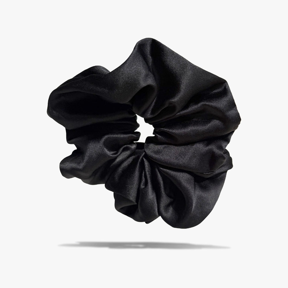 Oversized Organic Silk Scrunchie Onyx Black