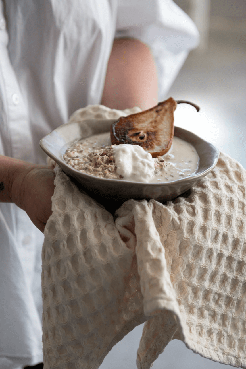 Stonewashed Cotton Waffle Weave Dish Cloths, Natural, Set of 3