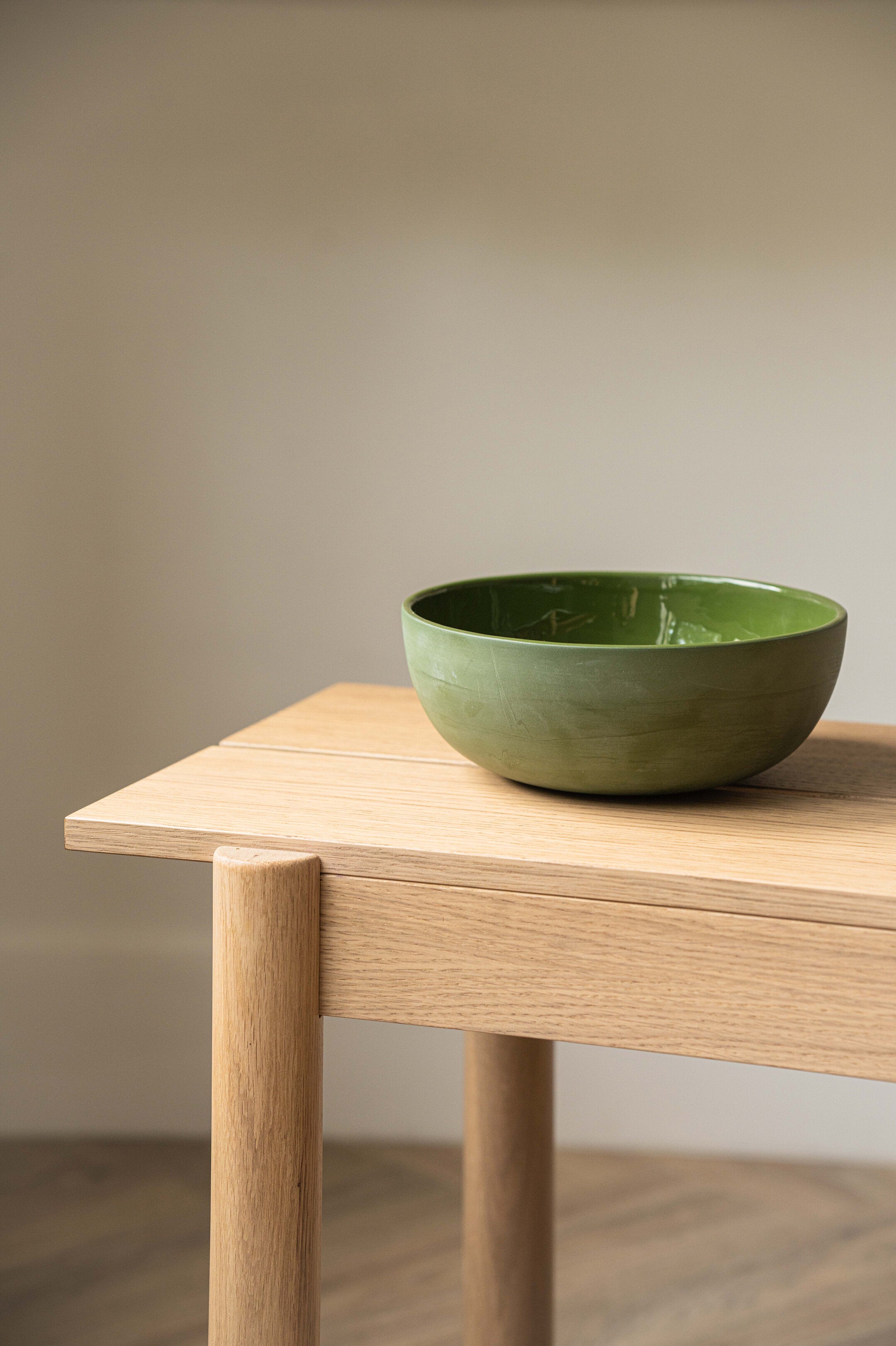 Handmade Porcelain Salad Serving Bowl. Green - The Peony Haus
