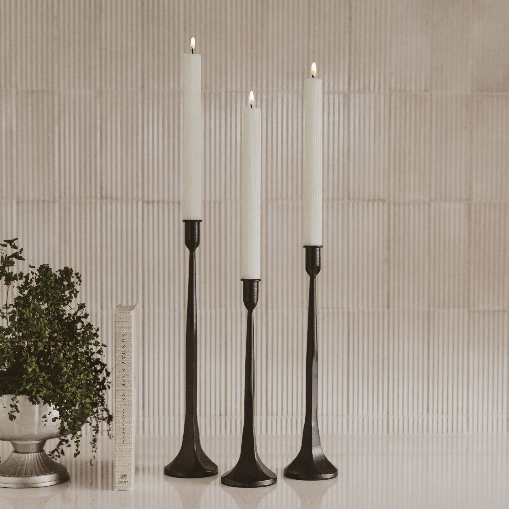 Cast Iron Taper Candle Holders - The Peony Haus