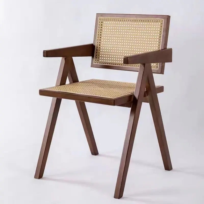 Nordic Solid Wood Rattan Chair - The Peony Haus