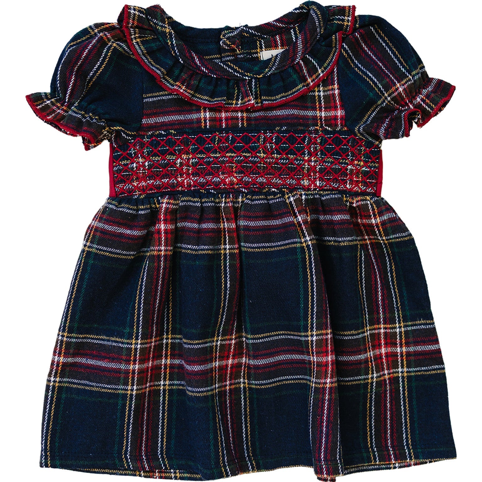 Christmas Plaid Smocked Dress - 95% Cotton
