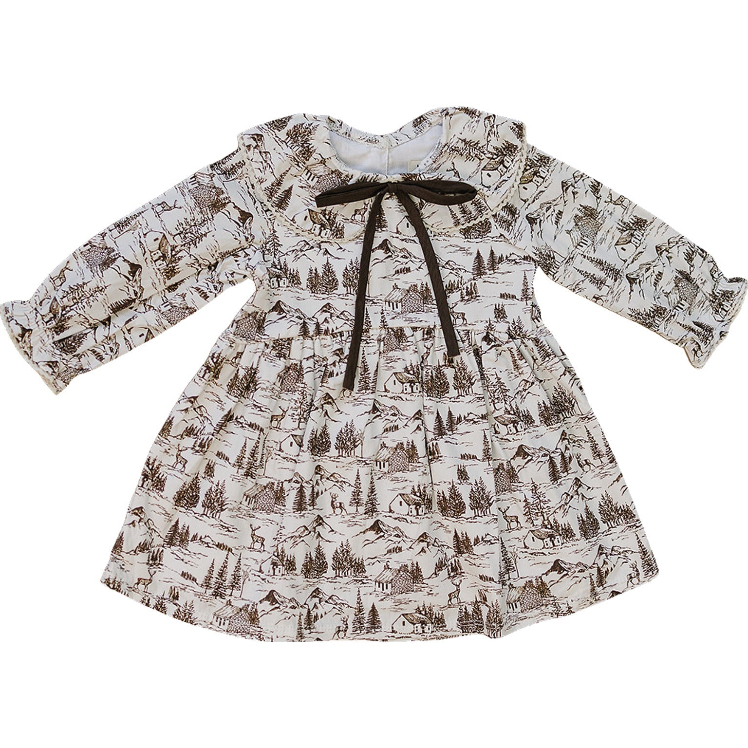 Brown Toile Dress - 95% Cotton