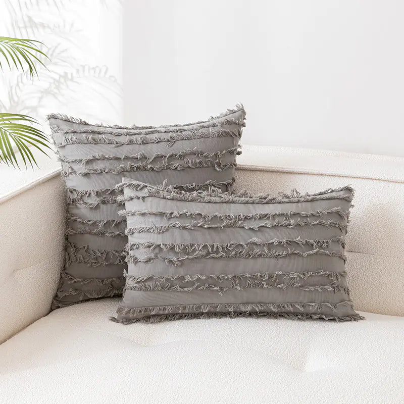 Nordic Cotton Linen 3D Plush Jacquard Sofa Cushion - The Peony Haus