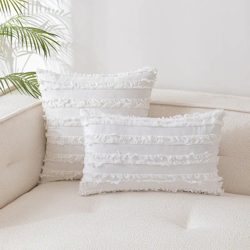Nordic Cotton Linen 3D Plush Jacquard Sofa Cushion - The Peony Haus