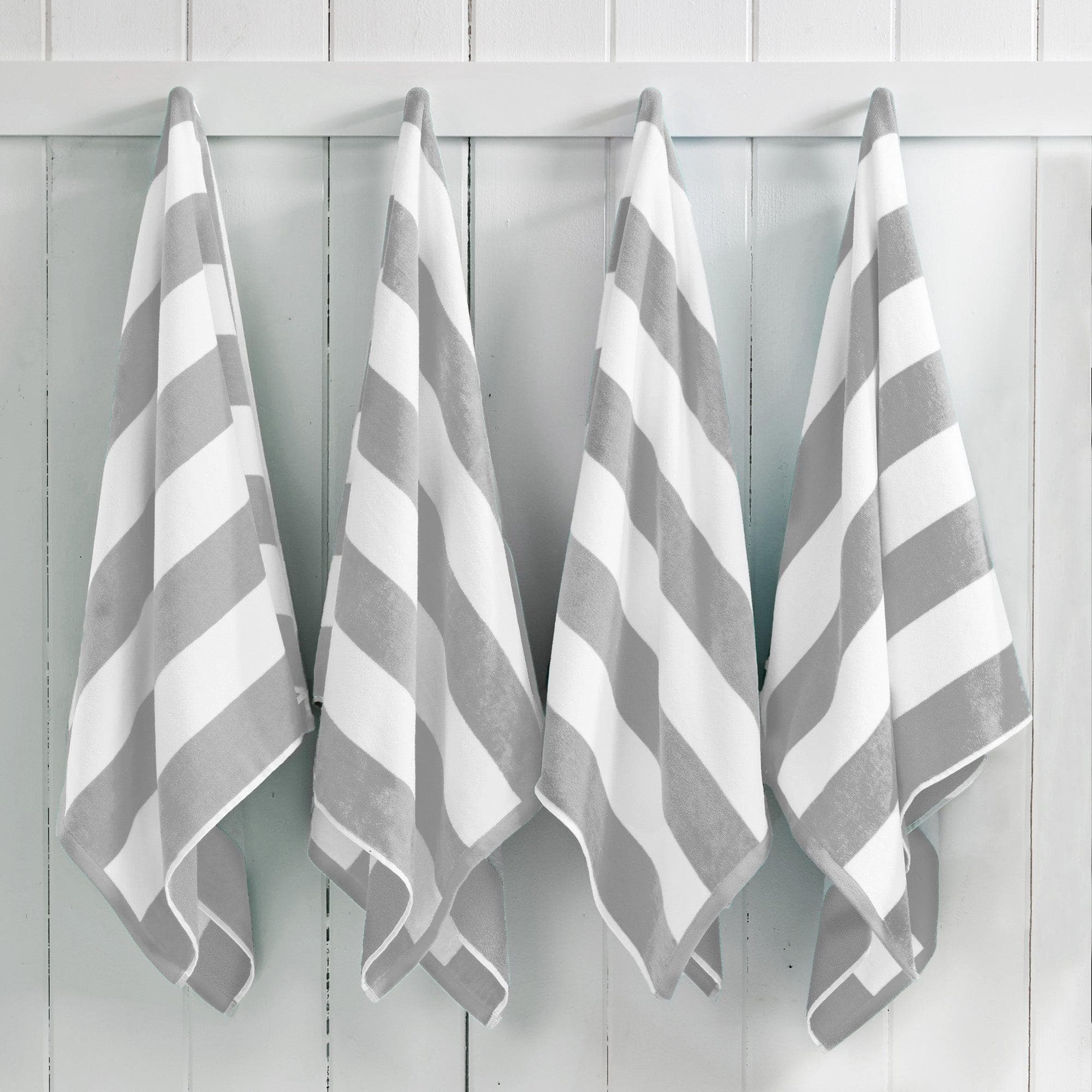 Cotton Velour Cabana Stripe Beach Towel - Novia Collection - The Peony Haus