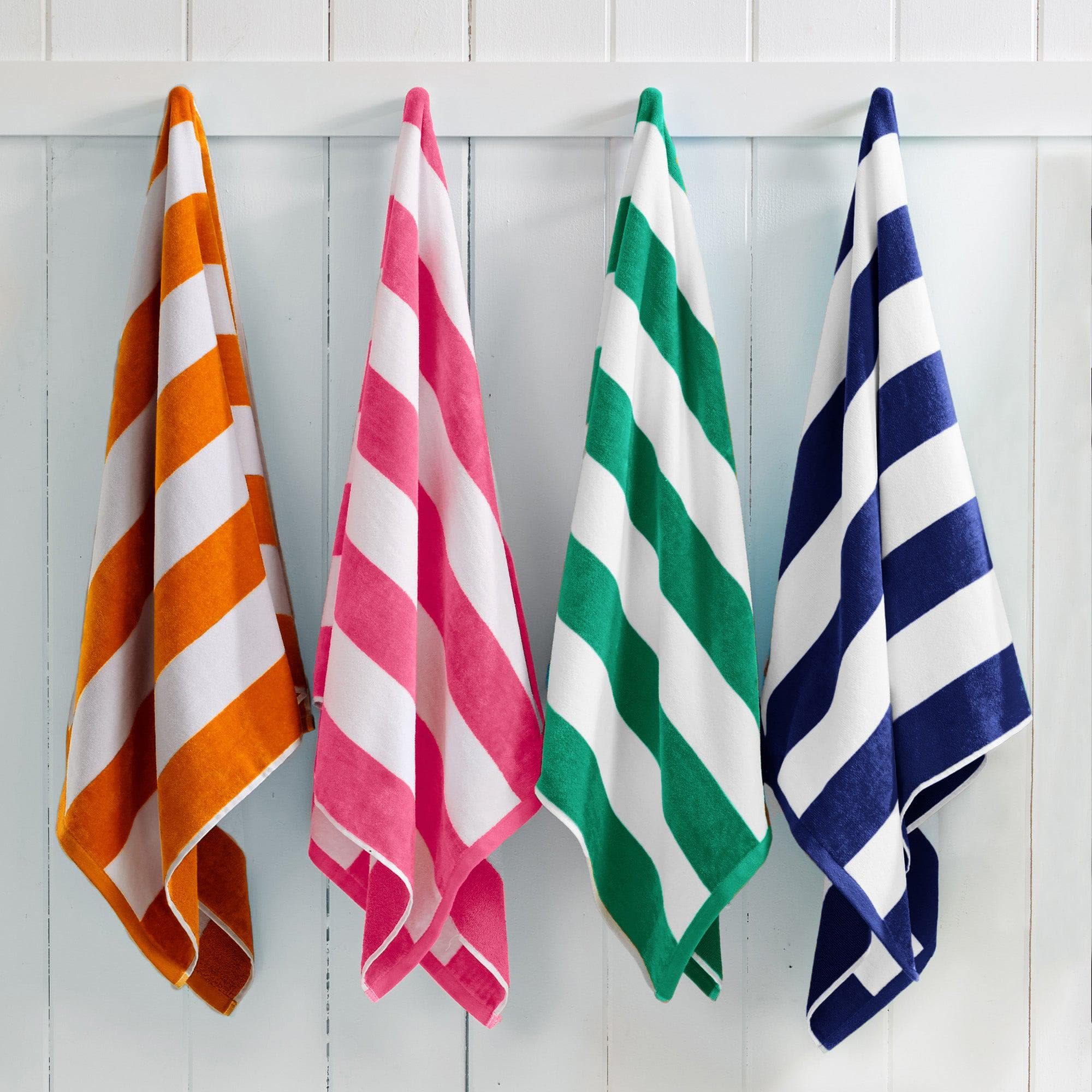 Cotton Velour Cabana Stripe Beach Towel - Novia Collection - The Peony Haus