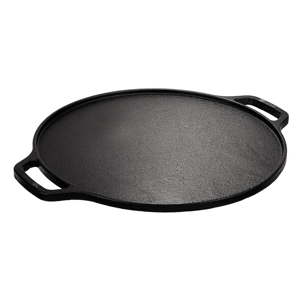 Cast Iron Tawa 12 Inch with Double Handle Pre-Seasoned Flat Tawa for - The Peony Haus