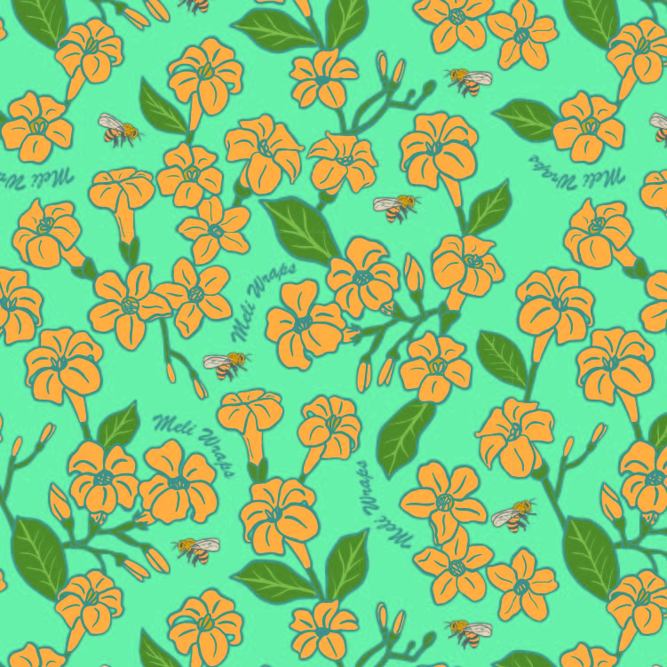 Beeswax Food Wrap - Puakenikeni Print - The Peony Haus