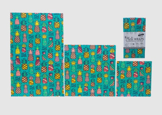 Beeswax Food Wrap - Pineapple Print - The Peony Haus
