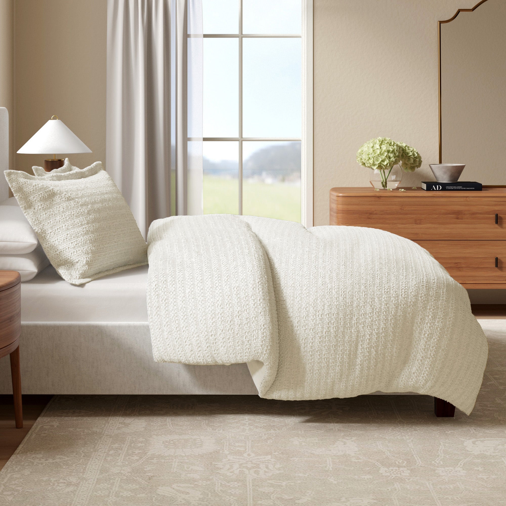 100% Cotton Waffle Weave Duvet Set - Mattea Collection - The Peony Haus