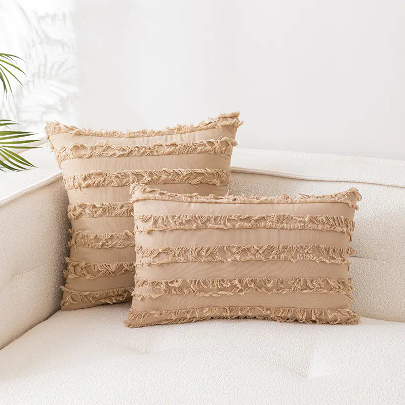 Nordic Cotton Linen 3D Plush Jacquard Sofa Cushion - The Peony Haus
