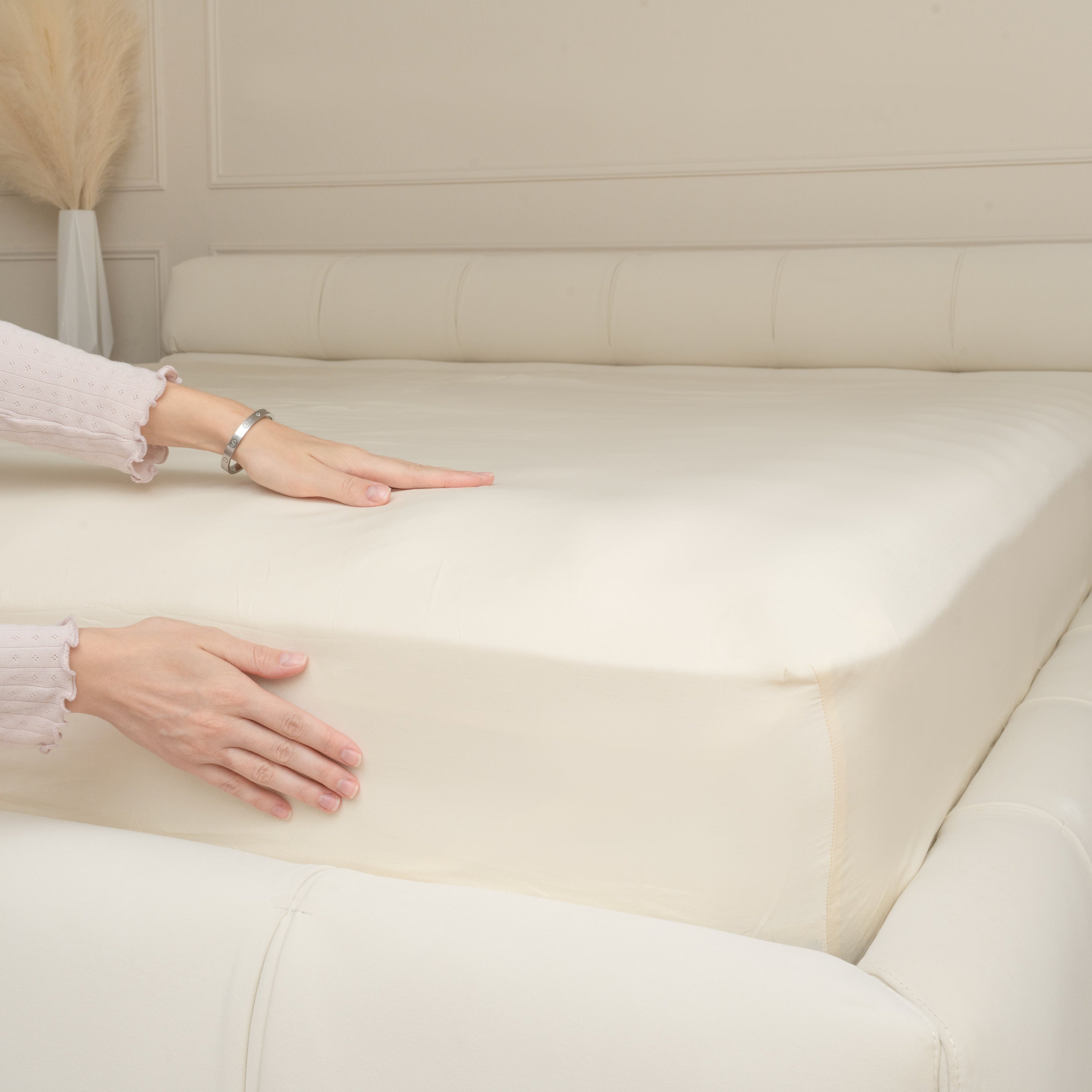 Organic Sateen Fitted Sheet - The Peony Haus
