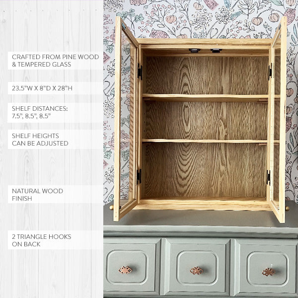 Turned Wood Frame Wall Cabinet - The Peony Haus