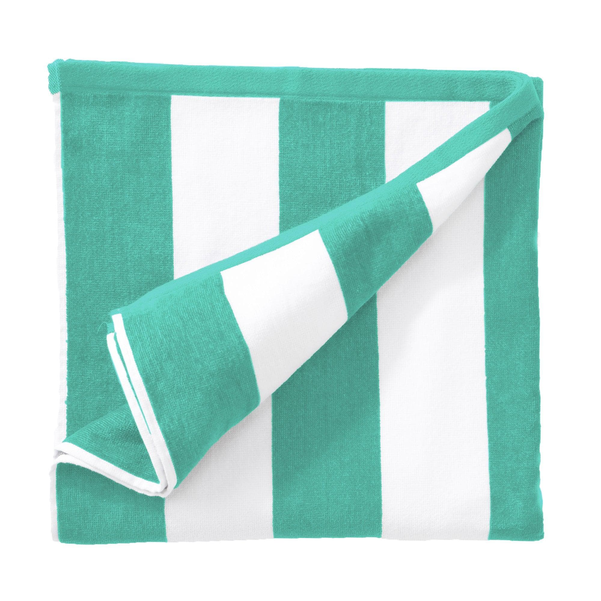 Cotton Velour Cabana Stripe Beach Towel - Novia Collection - The Peony Haus