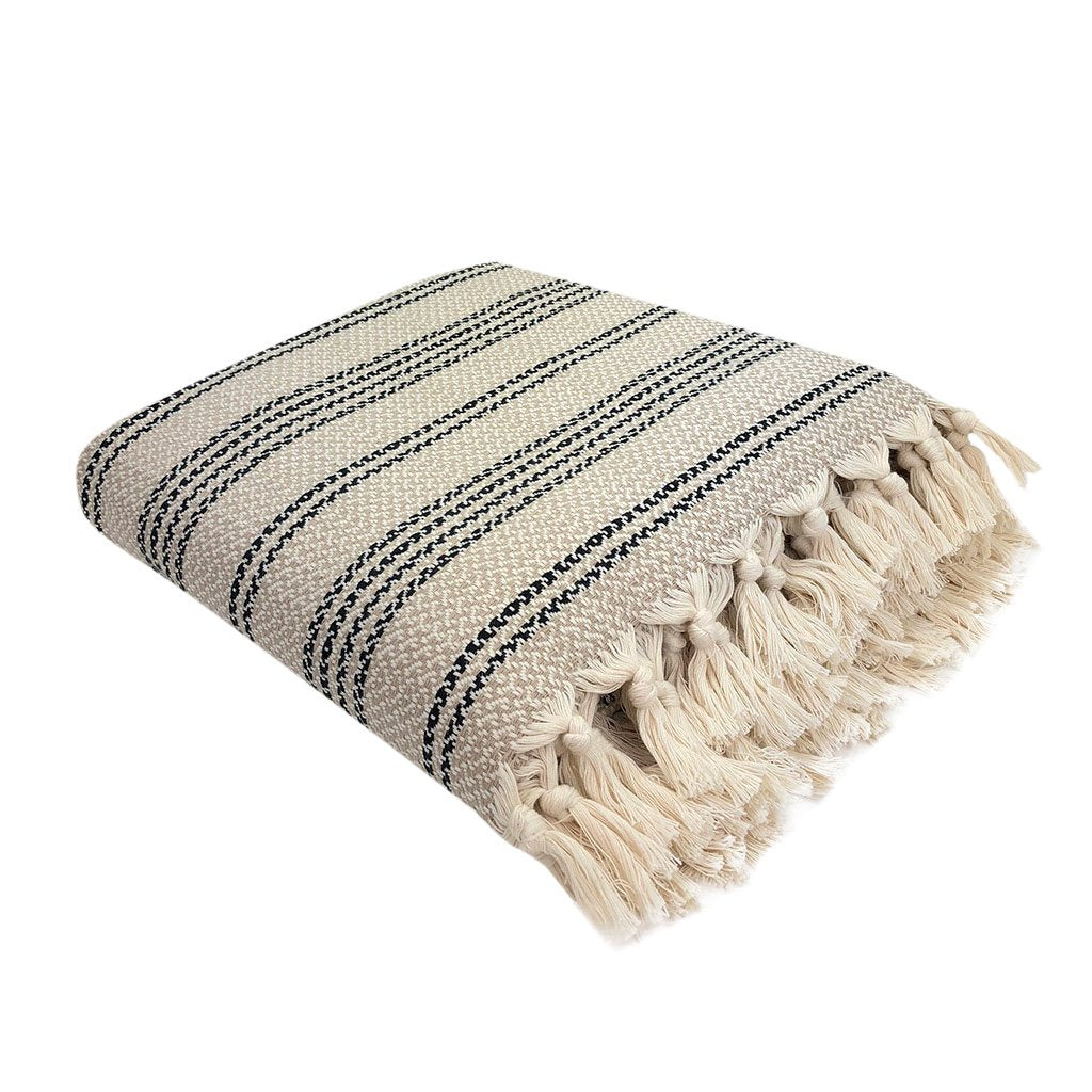 Woven Stripe Turkish Throw - The Peony Haus