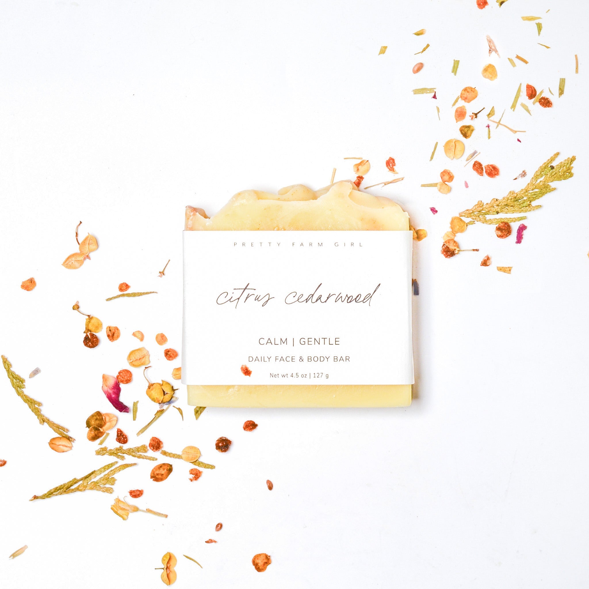 Citrus Cedarwood Handmade Tallow and Goat Milk Soap Bar - The Peony Haus