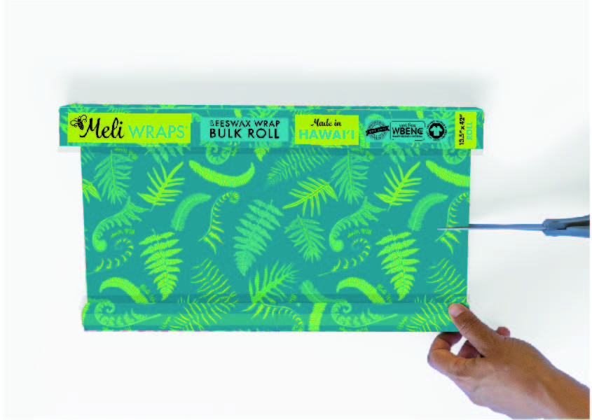 Beeswax Wrap Bulk Roll - Fern Print - The Peony Haus